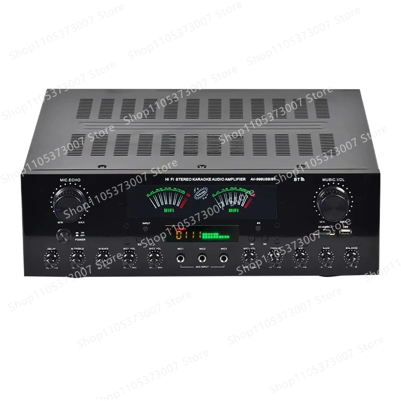 High-power professional 5.4 Bluetooth HIFI power amplifier 7-channel home non-destructive card U disk radio, empty singing
