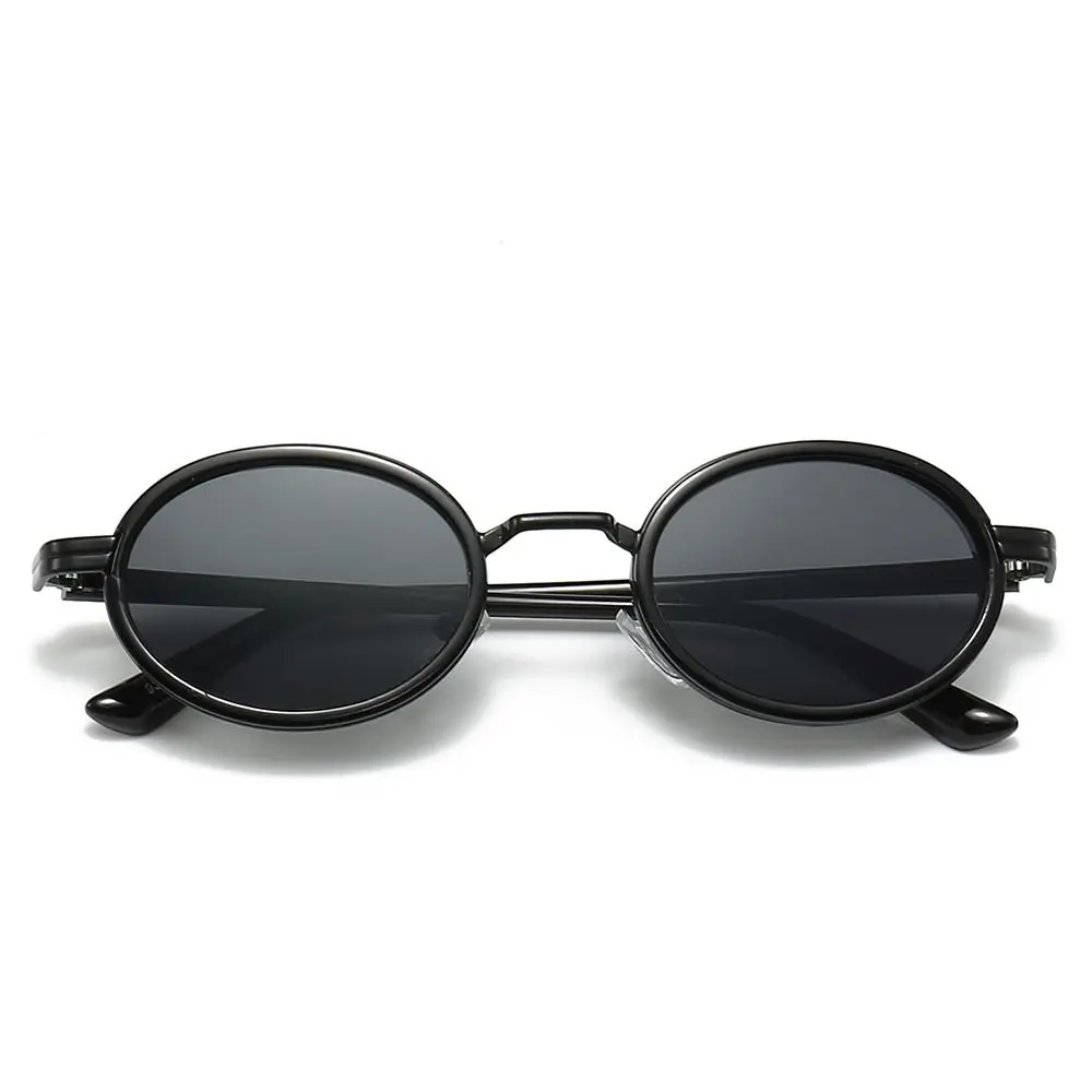 Owalne okulary przeciwsłoneczne Retro dla kobiet moda męska mała ramka okulary przeciwsłoneczne w stylu lat 90. Okulary Hip-Hop Punk na zewnątrz UV400 — zdjęcie 4