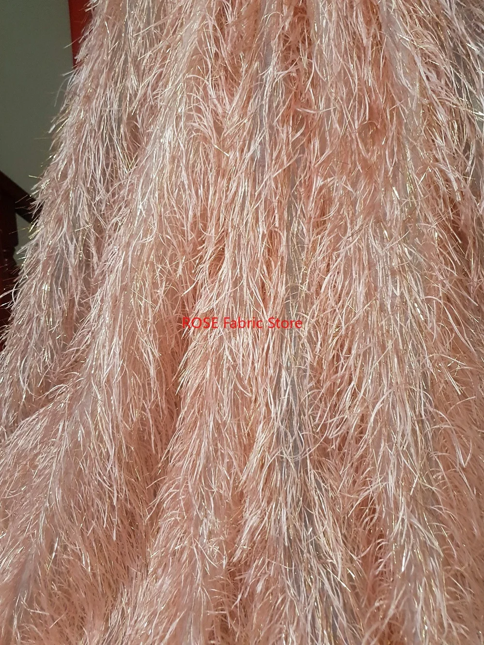 

Exquisite Artificial Feather Lace Fabric For Wedding Dress, Clothing, Girl Dress, Party Dress, Dance Costume