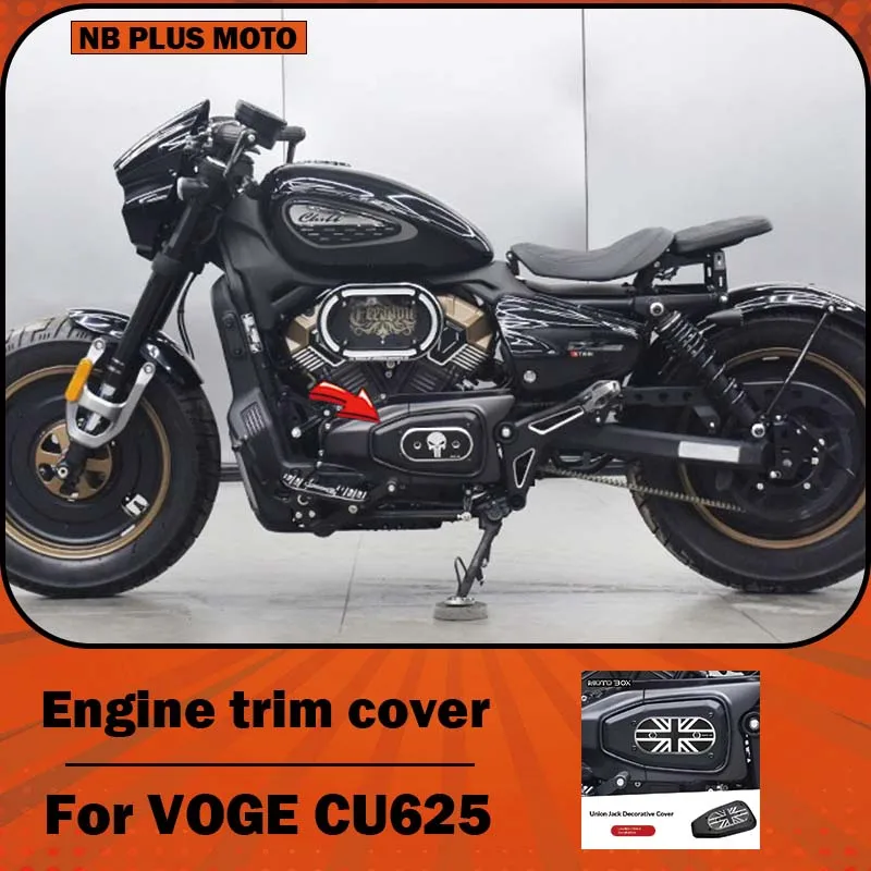 【Premium】For VOGE CU625 Engine Modification: Left-side Decorative Cover with Vintage Aluminum Alloy Edge – Special Accessory