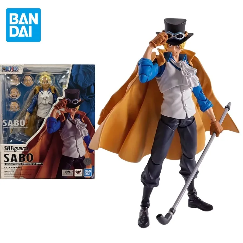 

Bandai Original One Piece Anime Figure S.H.Figuarts SABO Action Figure Toys for Kids Gift Collectible Model Ornaments