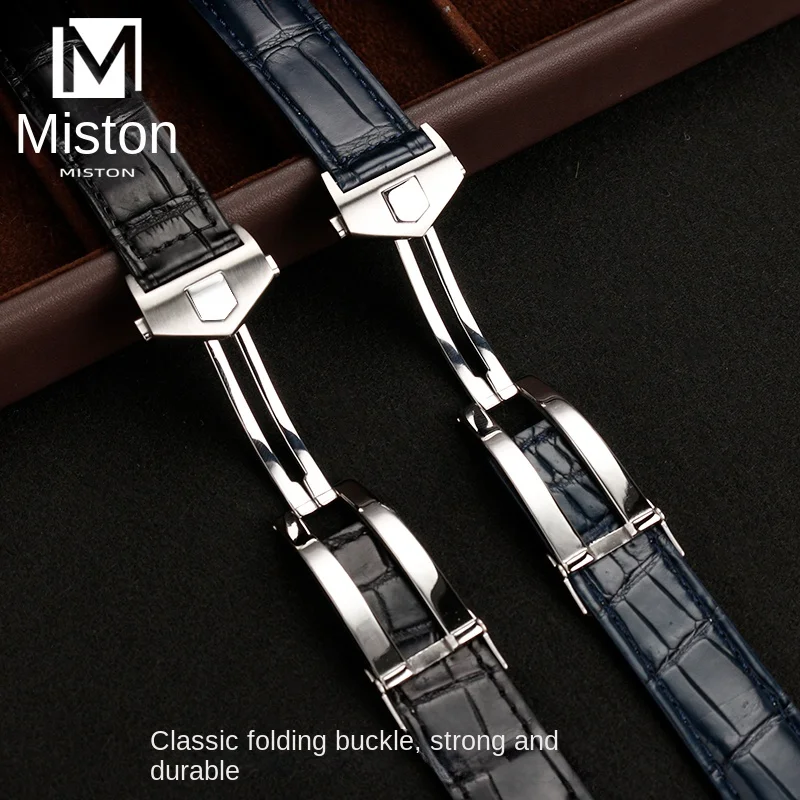 Suitable for TAG Heuer TAG bamboo joint crocodile leather strap Aquacer Carrera Monaco series folding buckle watch strap19 20 22