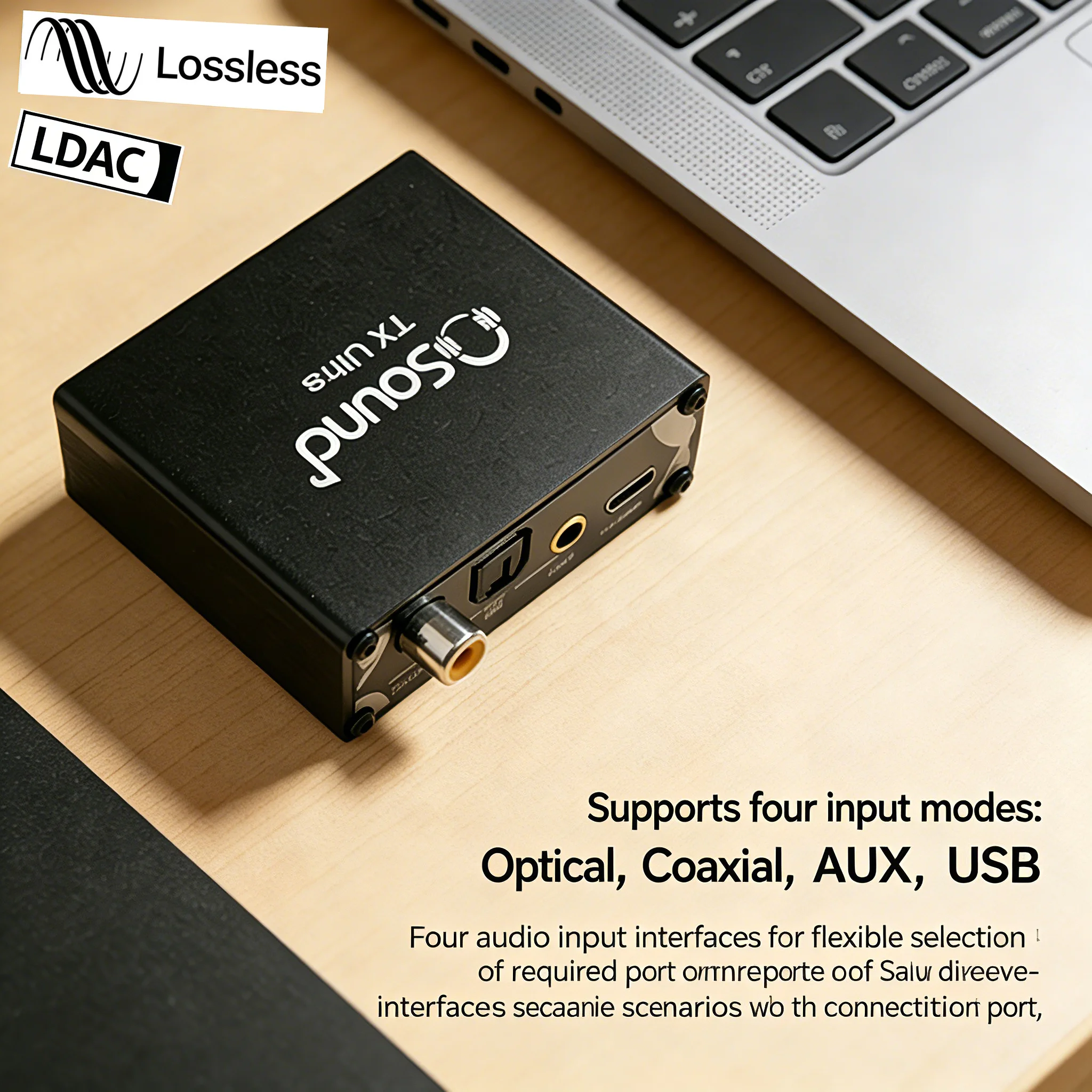 

Bluetooth-адаптер Qualcomm QCC5181 Bluetooth 6.0 с поддержкой USB, оптического и коаксиального входов, HD Auracast, передачей данных без потерь LDAC