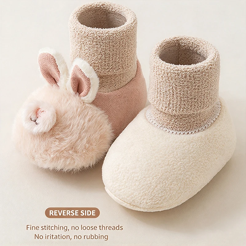 Winter Baby Sock Shoes Cute Cartoon Warm Anti-slip Sole Infant Sock Booties Toddler Floor Slippers Newborn First Walking Shoes view 5