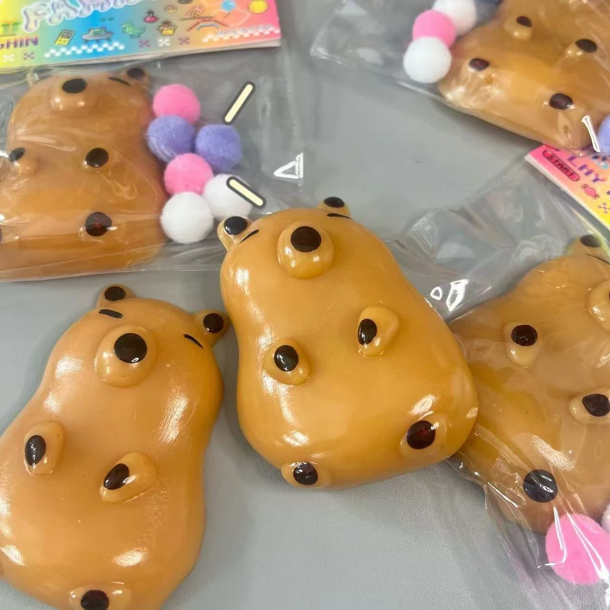 Hot Sticky Cute Capybara Soft Waxy TPR Slow Rebound Doll Toy Funny Prank Gifts Children Adults Decompression Finger Sensory Toys