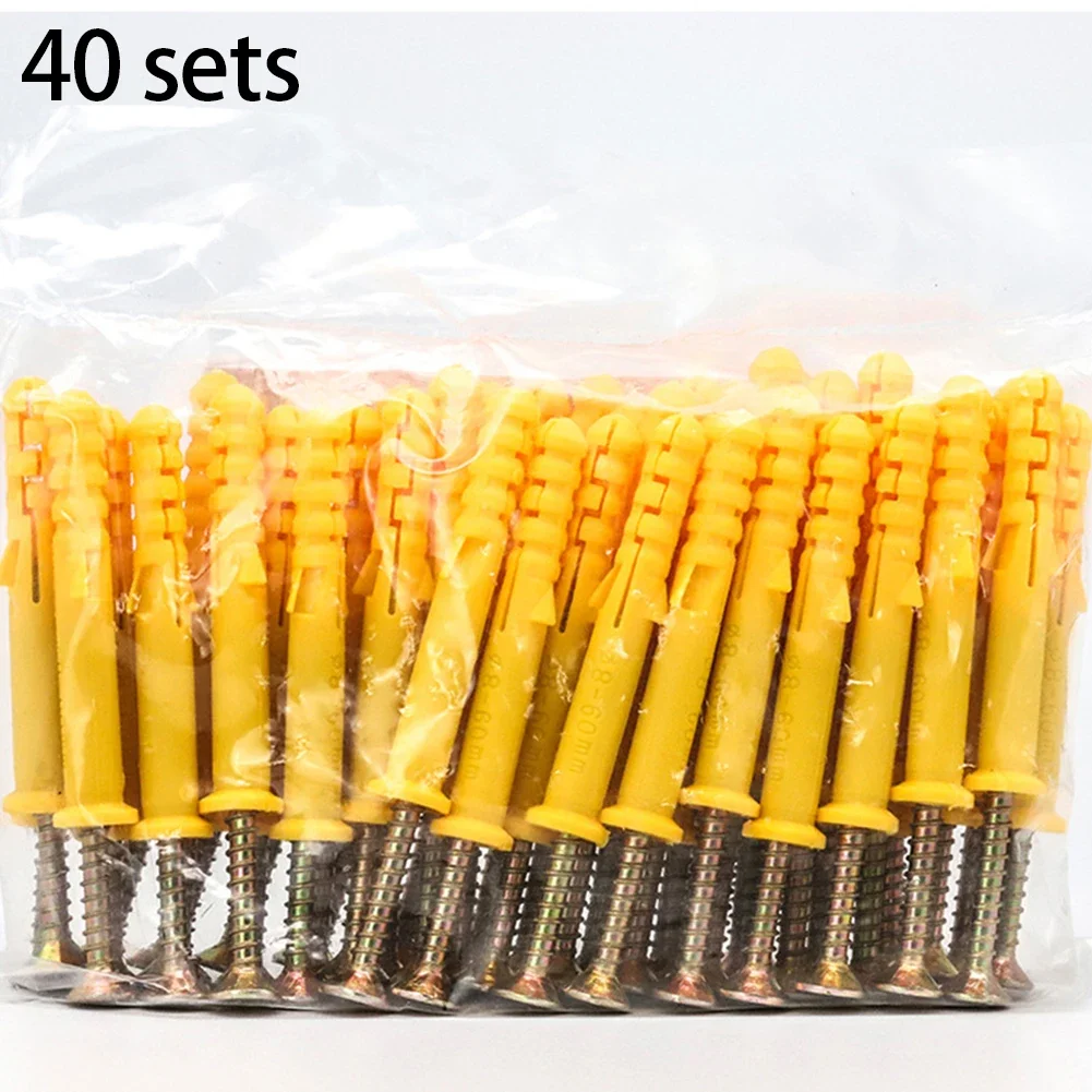 40/50pcs Self-Tapping Screws Kit Stainless Steel Expansion Screws Cross Tips Wall Anchors And Screws For Drywall M6x40 M6×30