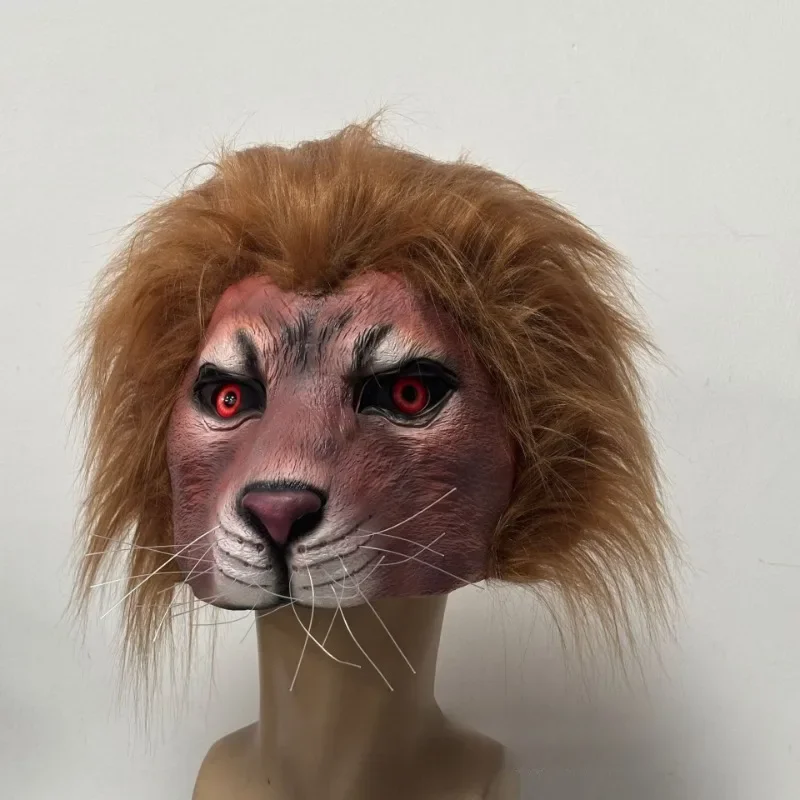 

Lion King Masks Halloween Cosplay Party Masques Props Lion Head Lion King Head Masks Animal Latex Mask Lion Headcover