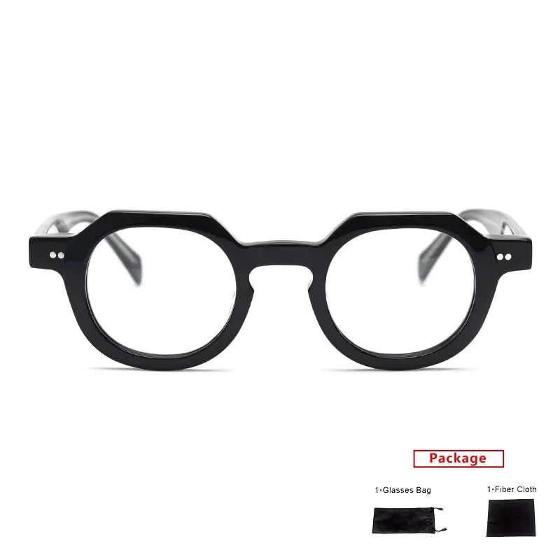 Mimiyou Vintage Rivet Acetate Round Eyewear Women Computer Optical Glasses Frame Men Myopia Eyeglasses Frame Brand Design Oculos