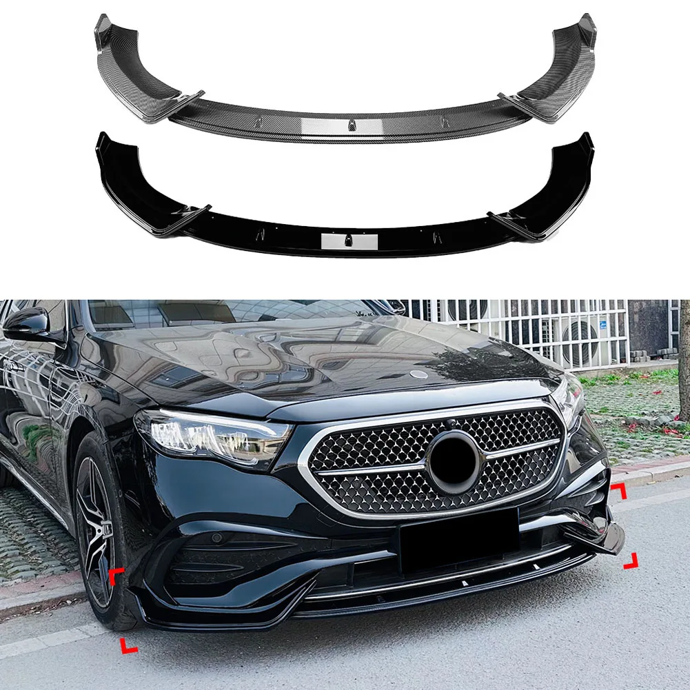 

3 Stage Front Bumper Lip Spoiler Side Lower Splitters Body Kit For Mercedes Benz E-Class W214 E260 E300 AMG 2024+