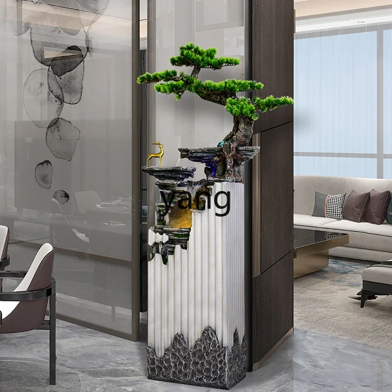 CX new Chinese-style flowing water device view porch rockery fish farming humidifier tea room fountain feng shui wheel