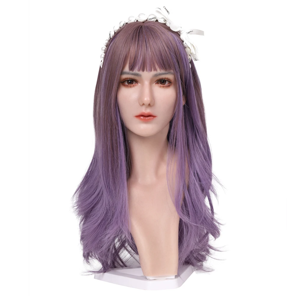 Real Female Head Model Realistic Silicone Material Lifelike Silicone Female Mannequin Head for Wig Hat Jewelry Display