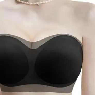 KUCLUT Ice Silk Bra Strapless Bras Underwear Bra Without Rods Anti Slip Gathering Sexy Bras Chest Support Bra Cool For Women