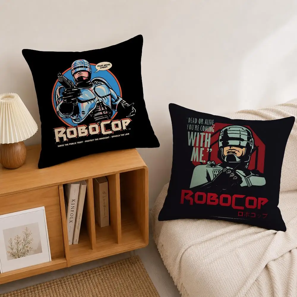 Movie RoboCop Cushion Cover Natural Linen Pillowcase Set, All-in-One Decor for Sofa, Bedroom & Chair