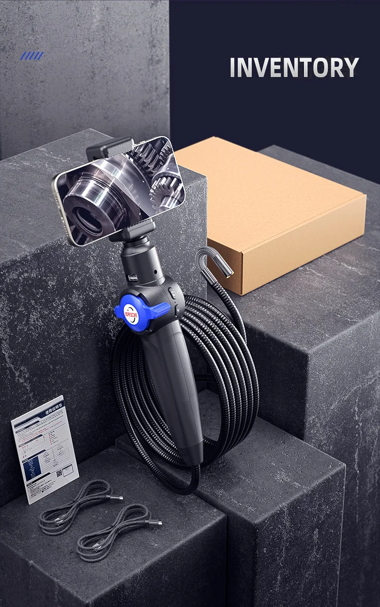 2MP 1080P 8.5mm For ISO Android Two Way Articulate 360Degree Steering Endoscope  Borescope Inspection Otoscope Camera Microscope