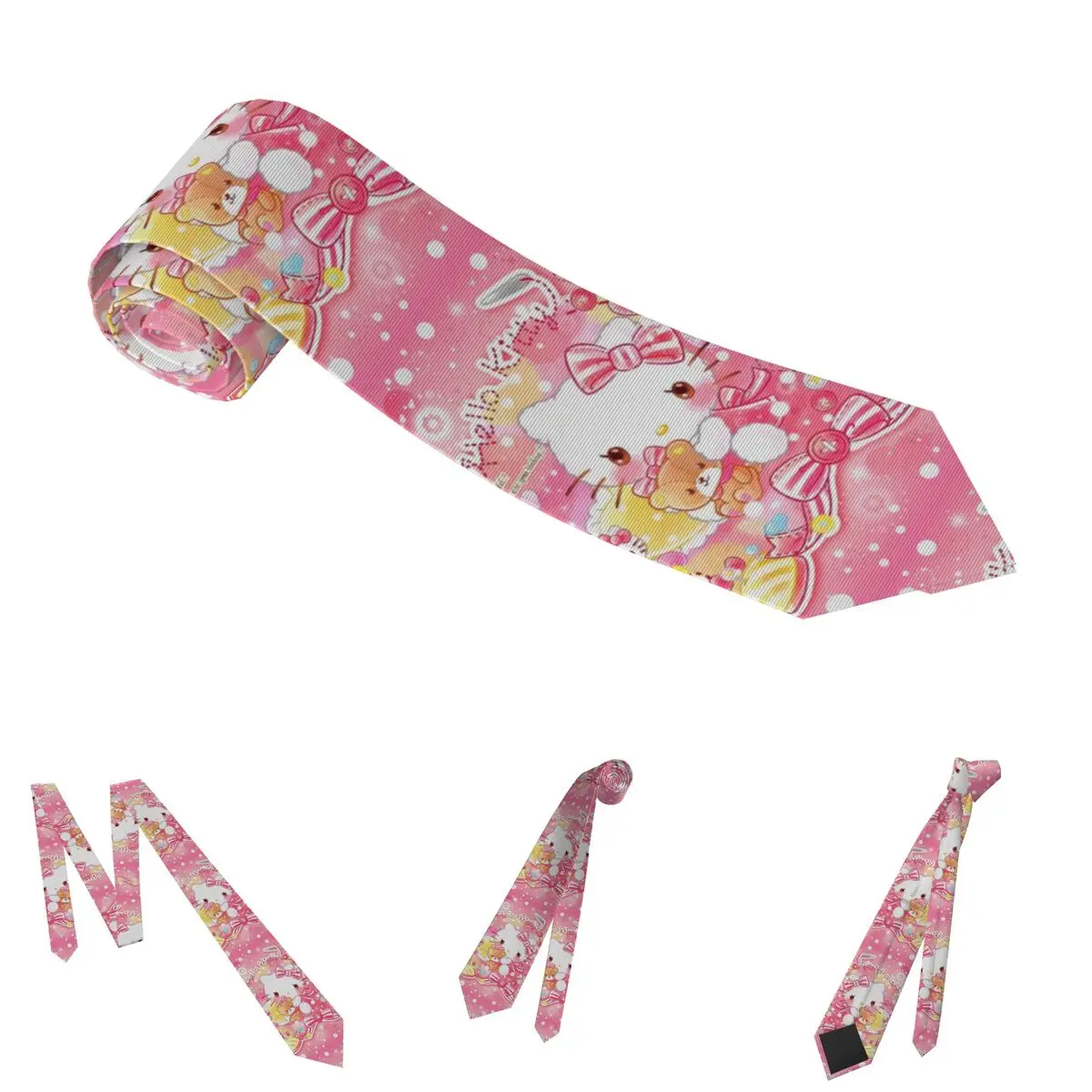 漫画ネクタイ 8 センチメートルハローキティかわいいガーリーハートネクタイメンズシルククラシックスーツアクセサリー Gravatas 結婚式パーティー