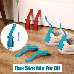 1pair Unisex Plastic Lazy Shoe Helpers Portable Shoehorn Sock Shoe Slider Travel Handled Lifting Wearing Helper