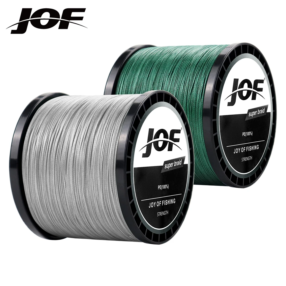 JOF Fishing Line 10-82LB Braided Line For Carp Fishing 4 Strands Multifilament PE Wire 100M 300M 500M 1000M Russia Gifts For Men