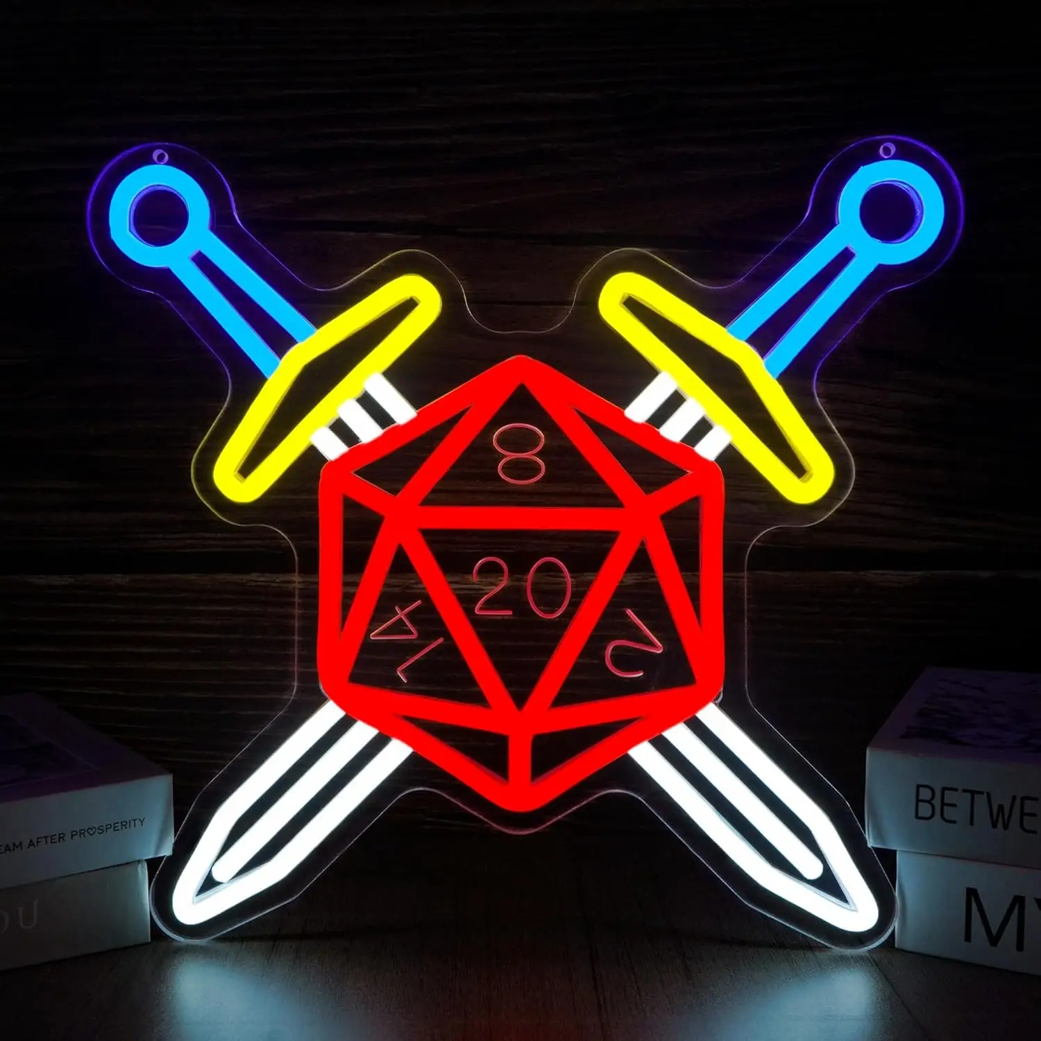 

Неоновая вывеска «Меч-кубик»: настенный светильник USB LED для клуба, вечеринки, бара, игровой комнаты, спальни, декоративный подарок, ночник