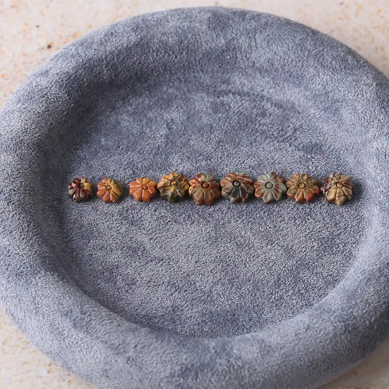 

9PCS Multi-Color Picasso Jasper Flower-Shaped Beads Set: Natural Stone Pieces with Eclectic Hues, Ideal for Handmade Jewelry