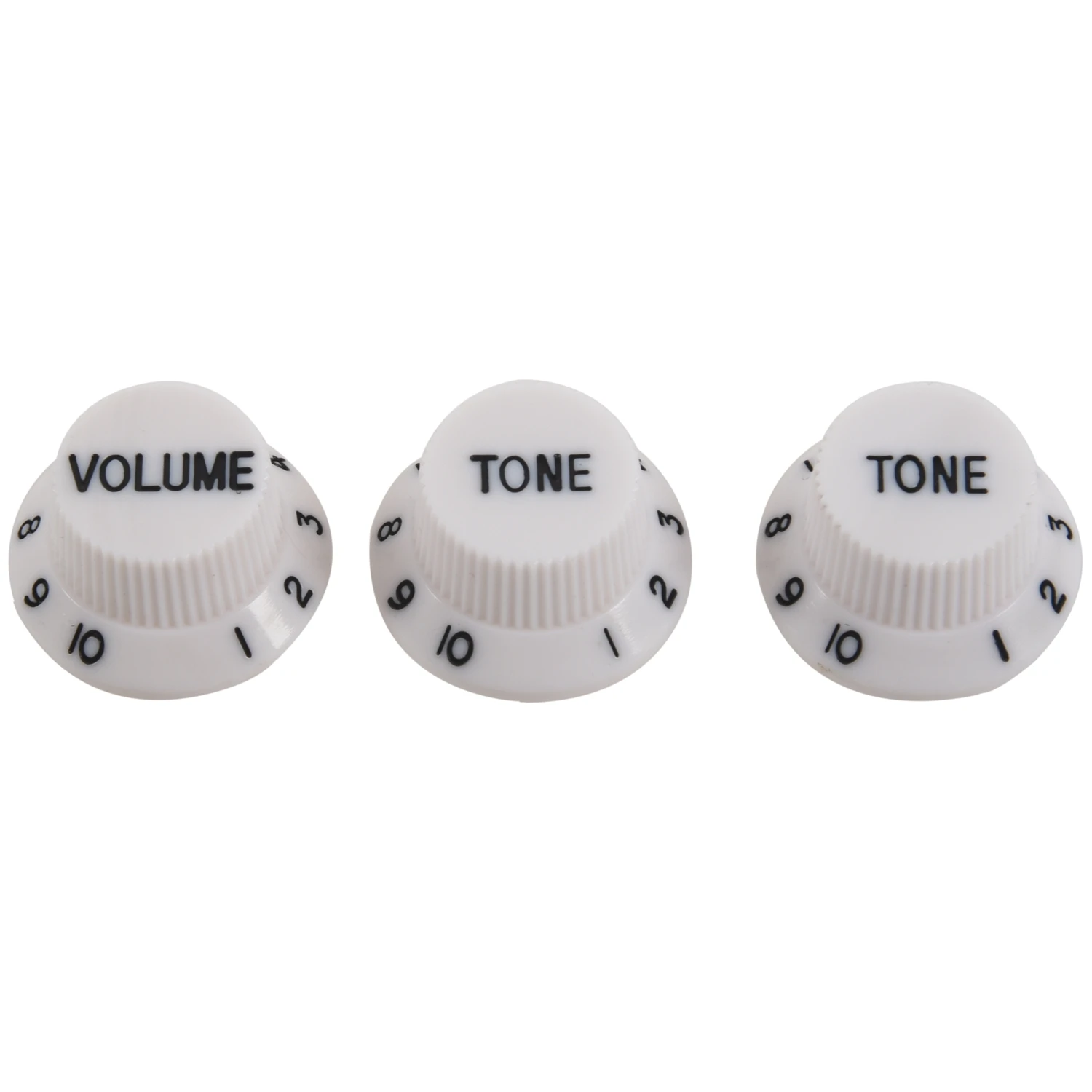 Y67A White Black 1 Volume&2 Tone Guitar Control Knobs for Strat Style Guitar