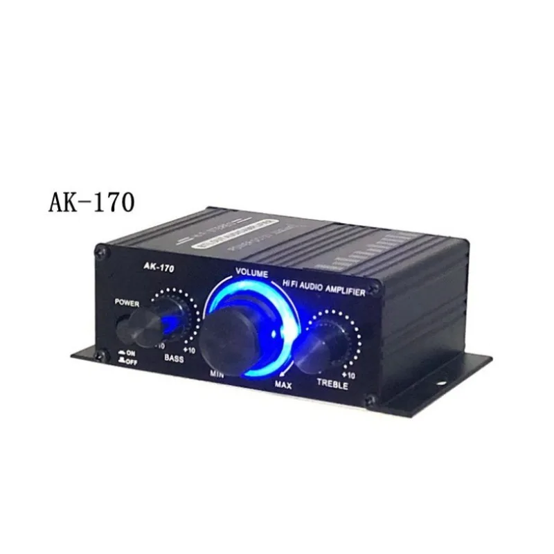 DC12V AK‑170 Mini Dual‑Channel Stereo Amplifier HiFi Audio Power Amp For Vehicle Car Home Desktop Speaker Audio System Kit