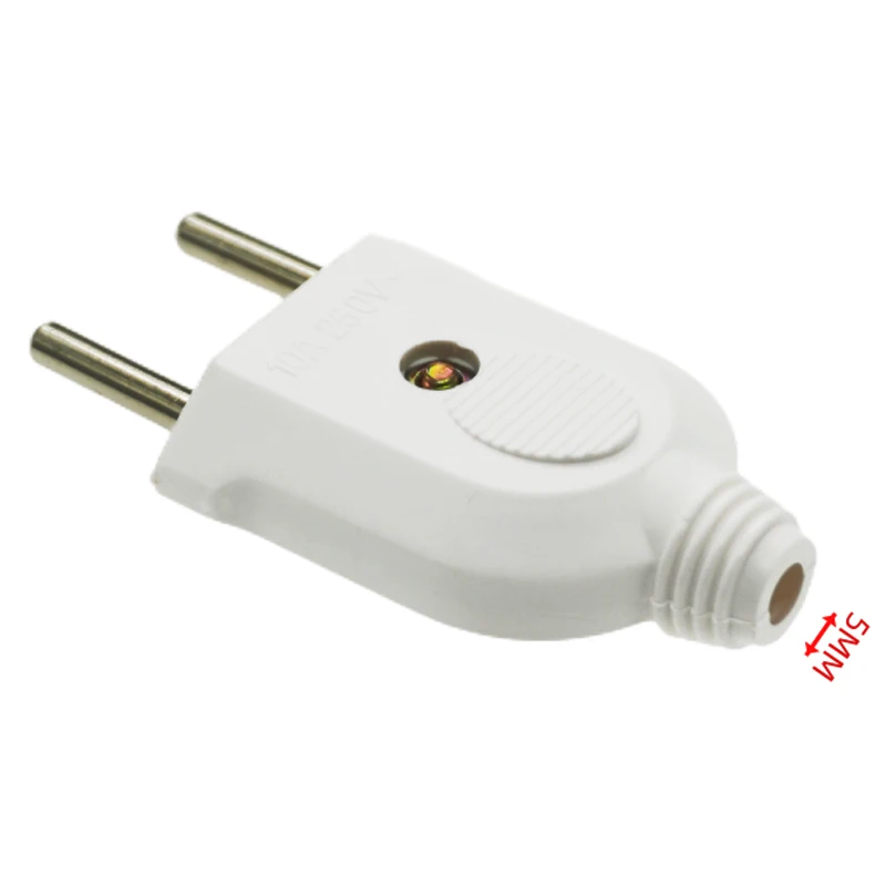1pc European 2 Pin AC Electric Power Male Plug 10A 250V EU Female Socket Outlet Adapter Wire Rewireable Extension Cord Connector