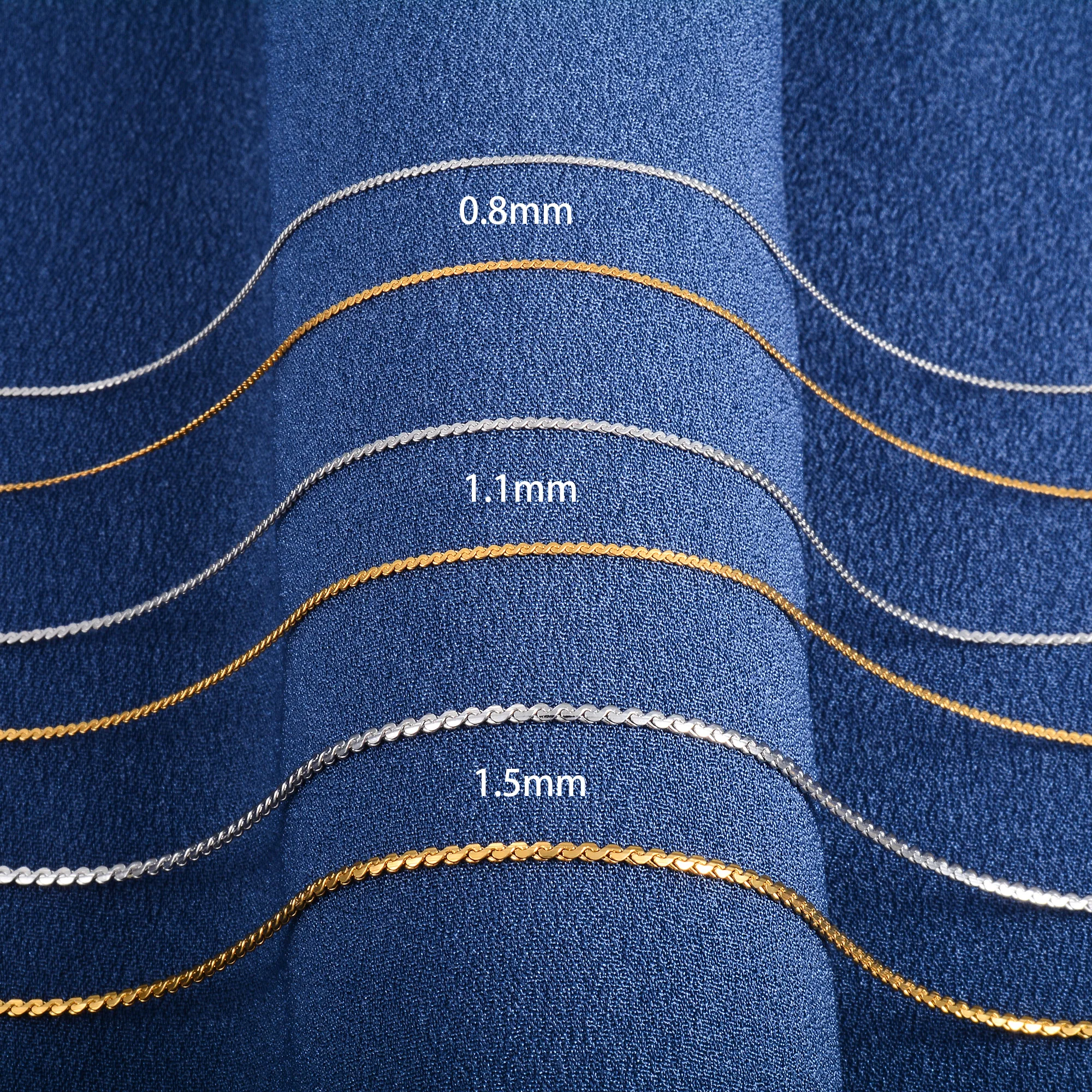 0,8/1,1/1,5mm Edelstahl zierliche Hals Kabel S Kette dünne Halskette für Frauen Metall Kragen Halsband Schmuck Zubehör Geschenk – Detail 2