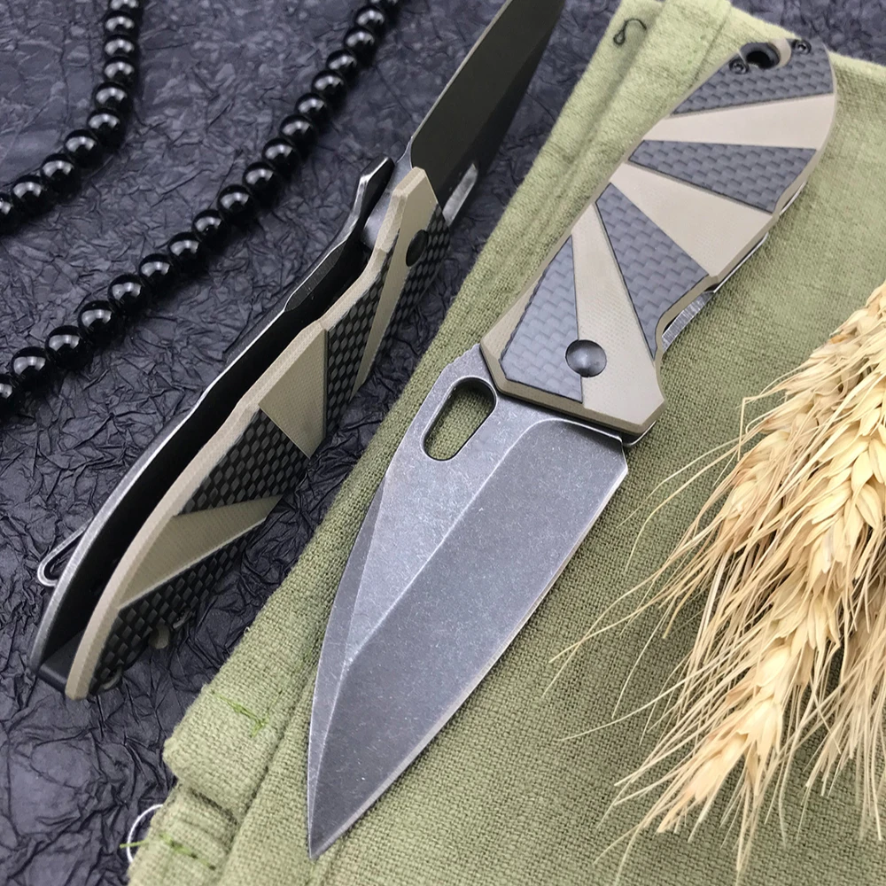 CRKT2440 Folding Knife Convenient Camouflage Hunting Fishing Self Defense G10 Inlaid Carbon Fiber Handle Camping Folding Knife