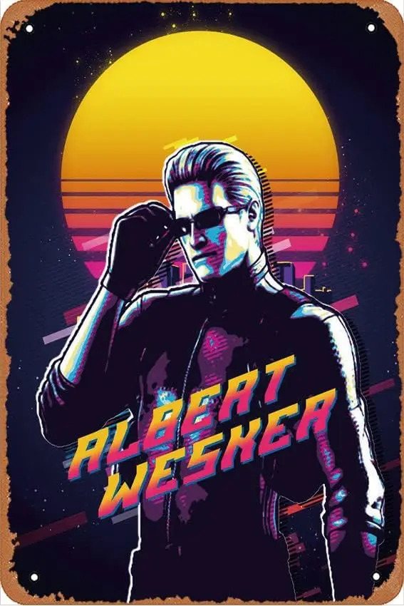 Albert Wesker Anime Retro Vintage decorative metal tin signs are very suitable for indoor, outdoor, clubs, restaurants, bedrooms