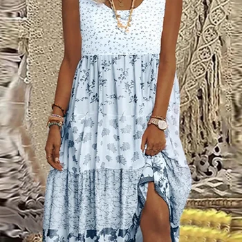 Abito longuette da donna casual taglie forti 2025 Estate nuo...