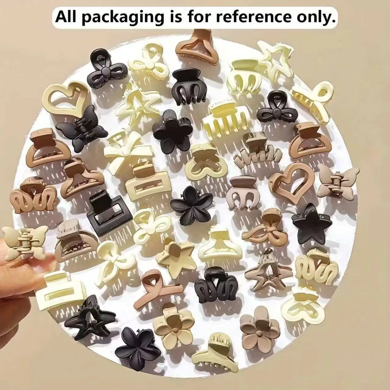 10/20/30pcs Beige Mixed Pack Small Clips, Cute Girl Accessories - Perfect for Daily Use, Special Occasions, or Travel Gifts