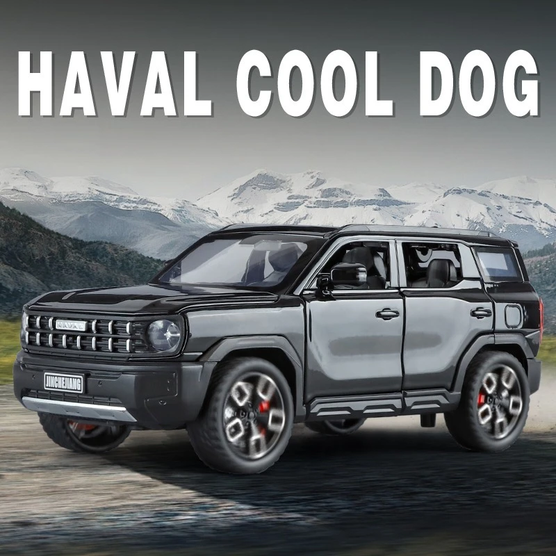 

1:24 Haval Cool Dog SUV, имитация легкосплавного автомобиля, модель металлической модели, звук, свет, отступить для мальчика, игрушечный автомобиль, подарок