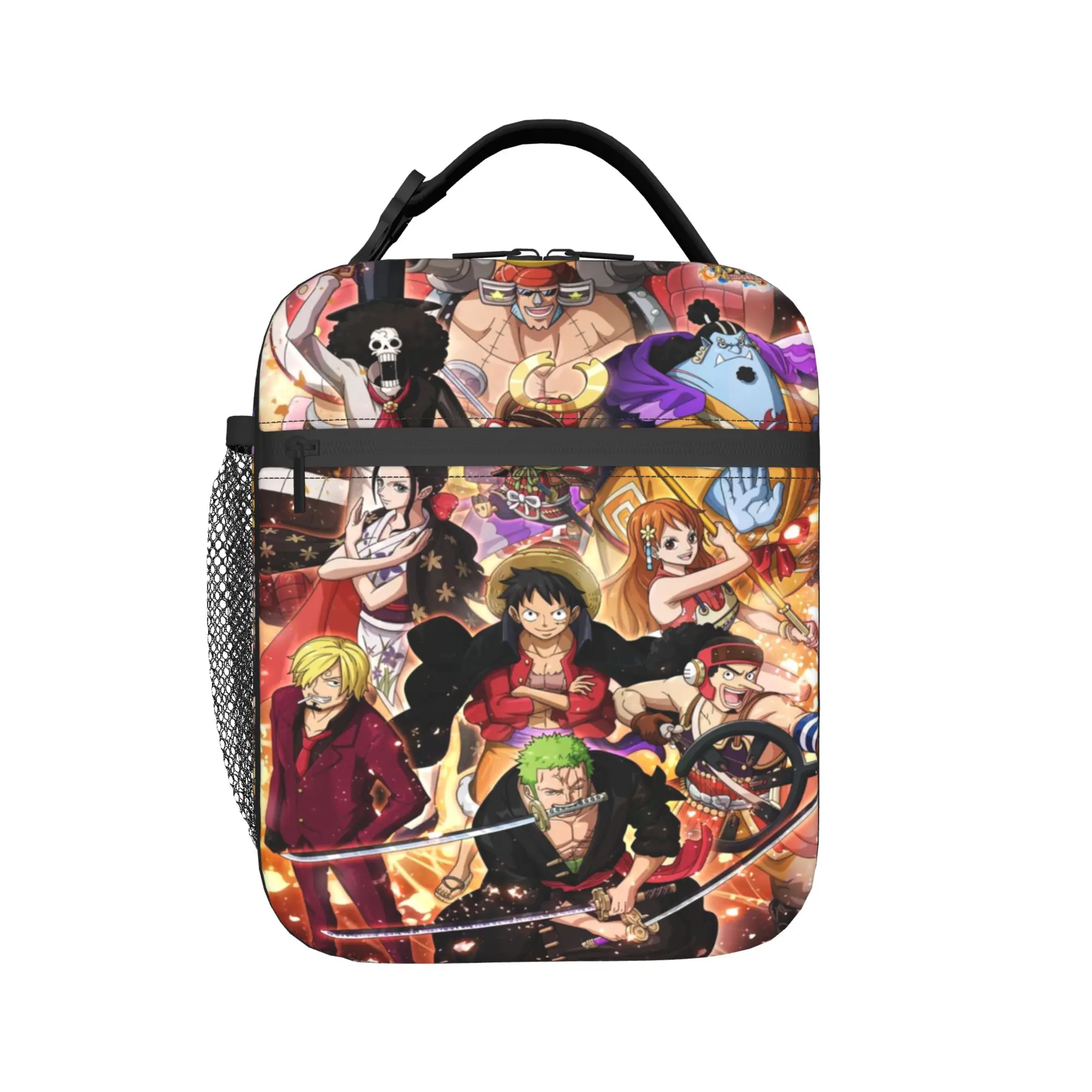 

luffys o-one-piece-e zoro Insulated Lunch Bags for Men Women Food Container Reusable Cooler Thermal Lunch Box For Travel