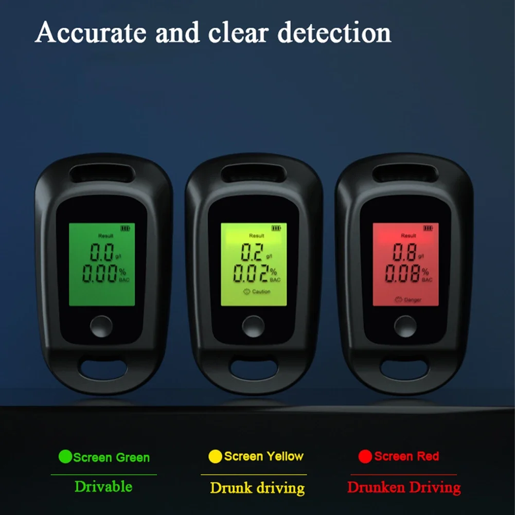 Digital Alcohol Tester 3 color Indication Ethilotest Electronic Alcohol Type-C Accurate Breathalyzer Alcoholtester Car Supplies