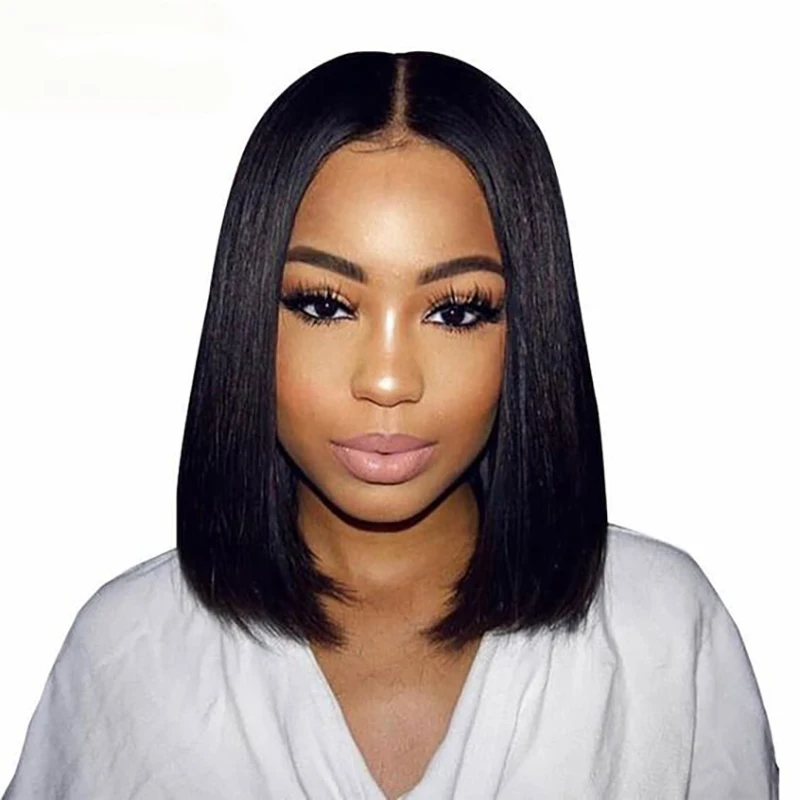 

Wear Go Glueless Wig 180% Straight Bob Wig 4x4 Lace Front Wig Glueless Pre Cut Pre Plucked Human Wigs Ready To Go