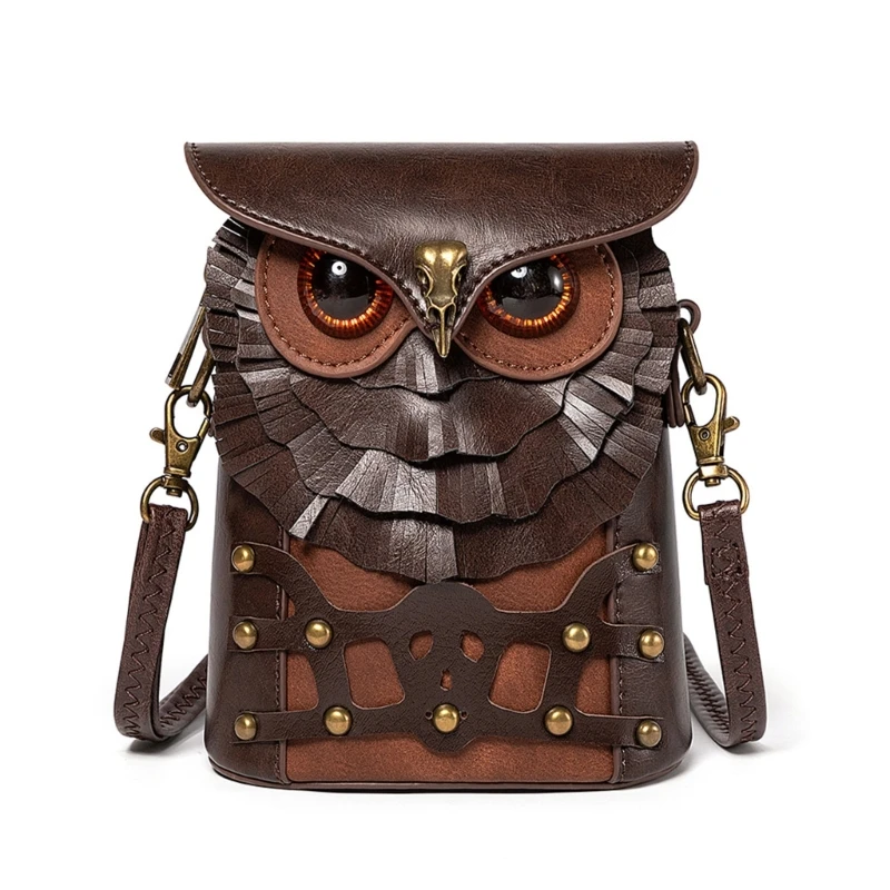 

PU Leather Bag for Women Medieval Shoulder Bag Cartoon Owl Crossbody Bag Creative Animal Shopping Dating Bag