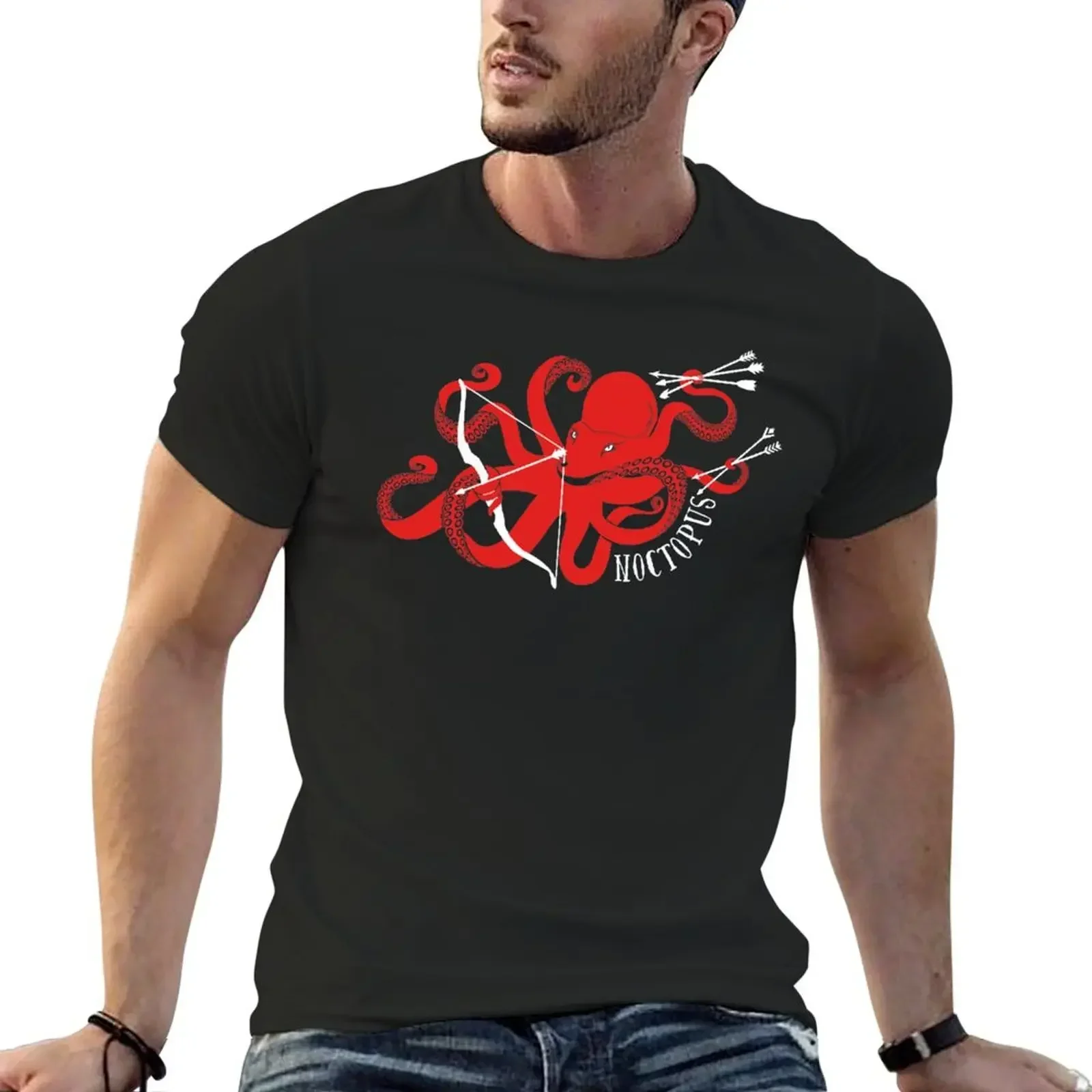 RED NOCTOPUS (Archery by BOWTIQUE) T-Shirt graphic t shirts summer clothes Blouse mens t shirt