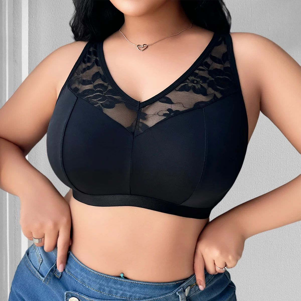 1 ks Plus Size 1XL-4XL Dámské podprsenky bez vycpávek, plný košíček, push-up dámské spodní prádlo, nastavitelné ramenní popruh, pohodlné sexy spodní prádlo - náhled 5