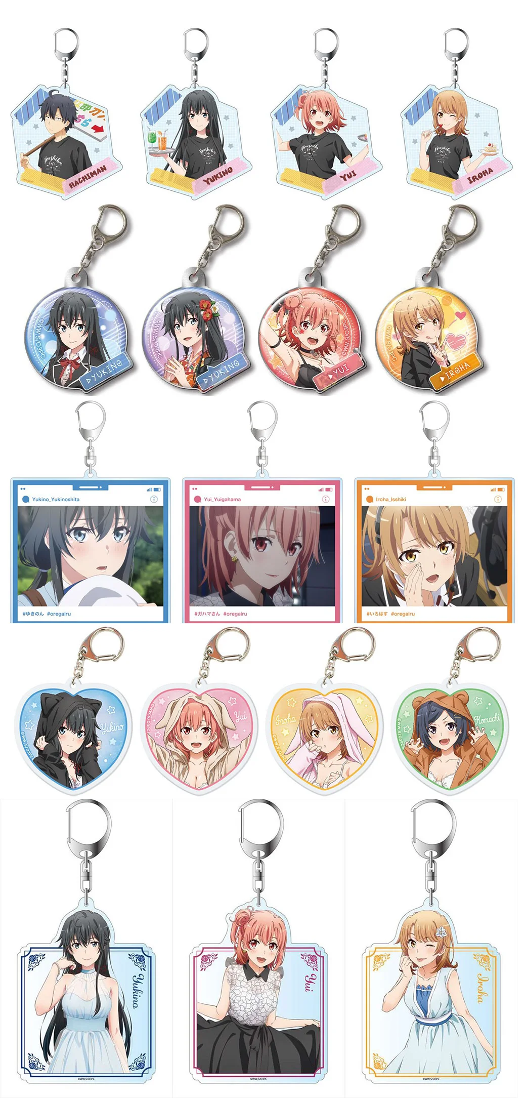 Fans Gift My Teen Romantic Comedy Snafu Climax HD Acrylic Keychain Saika Totsuka Gaming Fashion Iroha Isshiki SNS Style About6cm