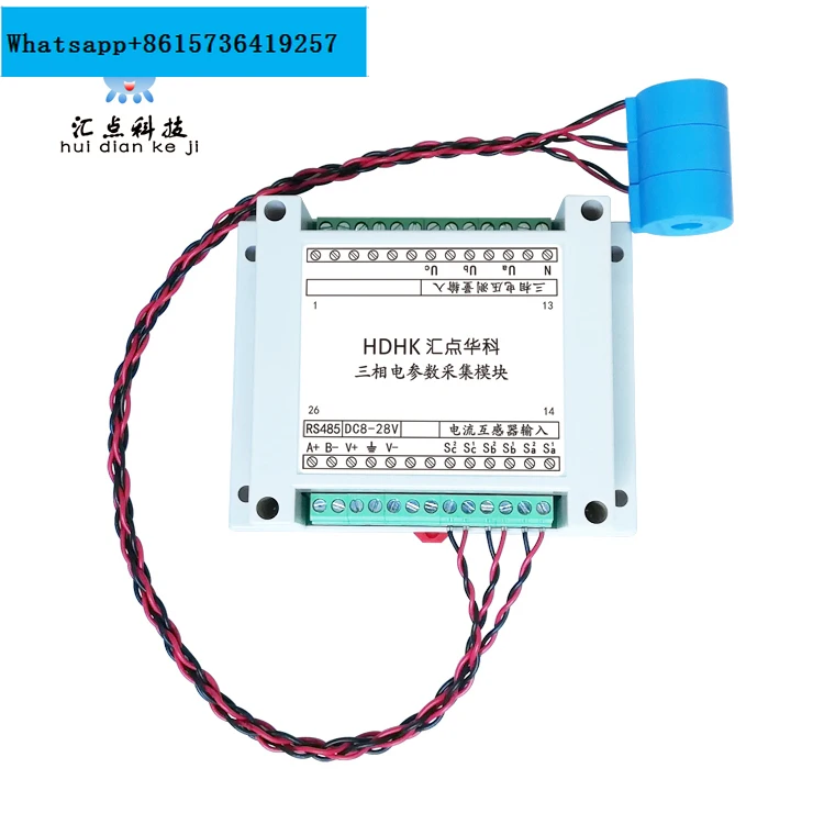 

Three-phase AC current and voltage acquisition module power measurement transmitter sensor RS485