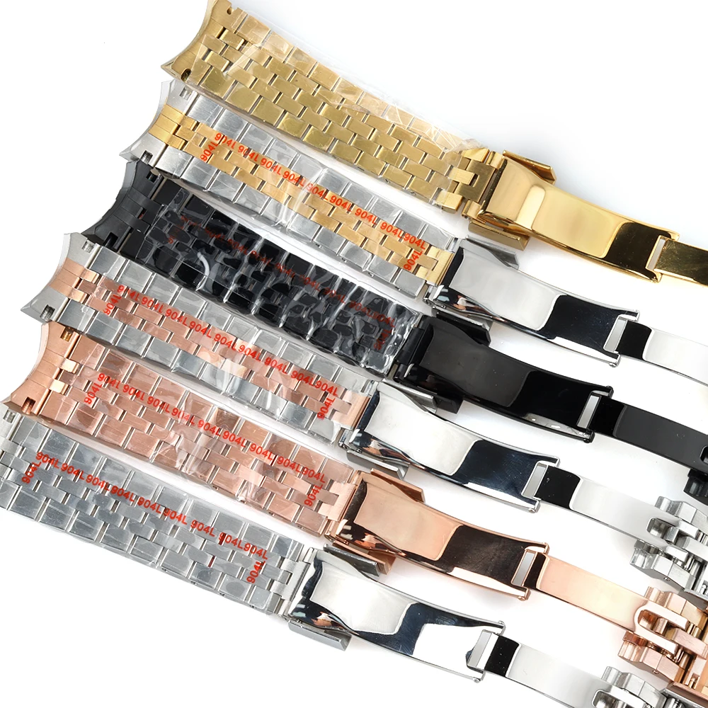 NH35 20mm Watch Strap 316L Stainless Steel Jubilee Bracelet Fit Seiko SUB Datejust NH35 Case Mod Parts Replacement Accessories