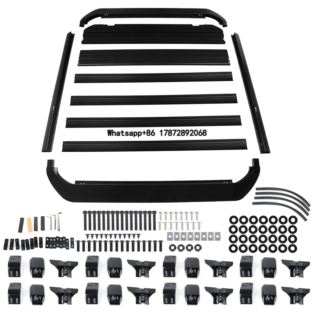 

Roof Rack Luggage Rack Black High Strength Aluminium Alloy Portable for Wrangler JK 2007-2017 JL 2018+ JL1270 LantSun