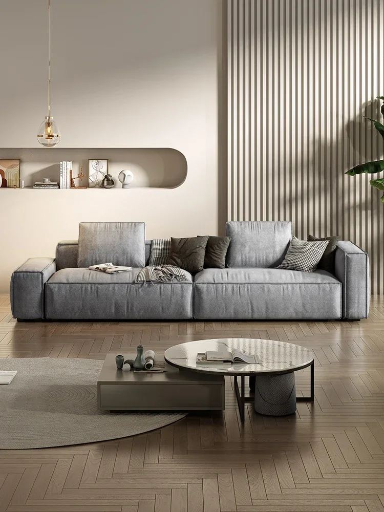 Small Apartment Italian Minimalist Nordic Modern Living Room High-End Cotton and Linen Sofa