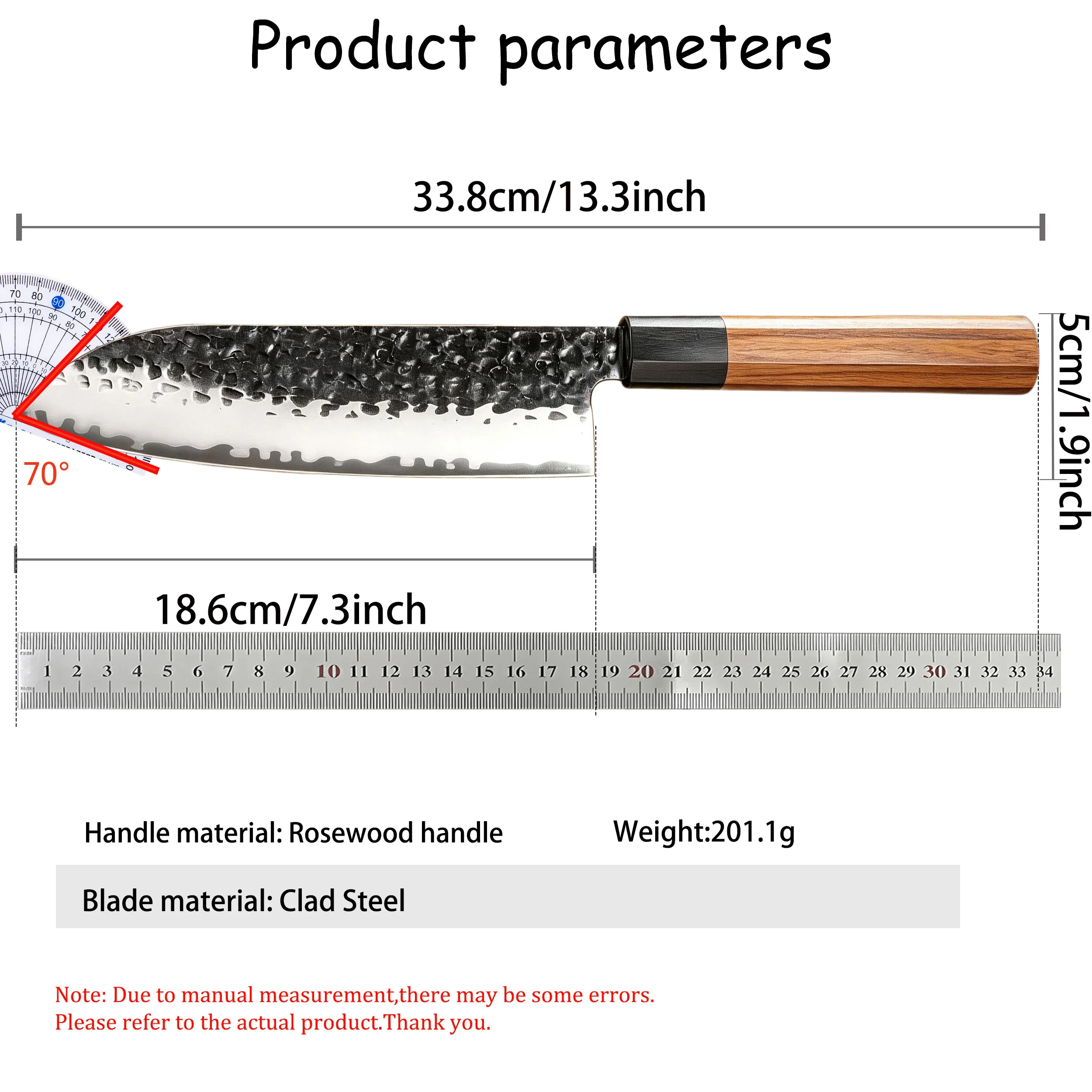 Hand Forged Santoku Knife Meat Slicer Knife Chef Knife Veggie Chopping Knife Fruit Cutting Knife cooking gadget kitchen supply