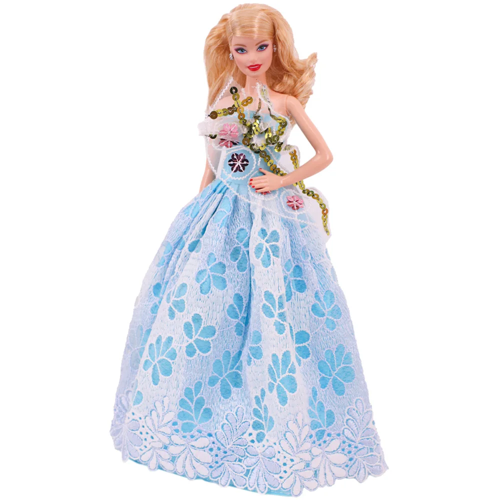 Case For Barbies Doll Clothes Princess Dress Trailing Wedding Bride Marriage Dress For Barbies Accessories Toys House Ornaments