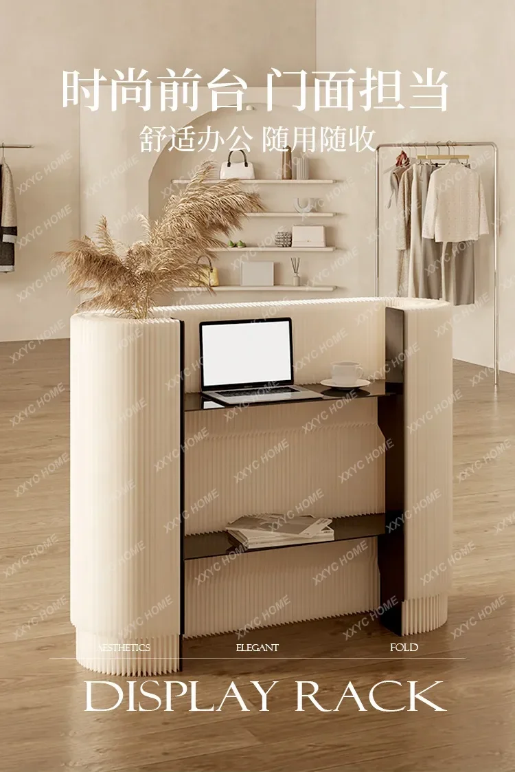 Checkstand Simple Reception Desks Podium Customer Center Reception Desks Modern Kraft Paper Furniture