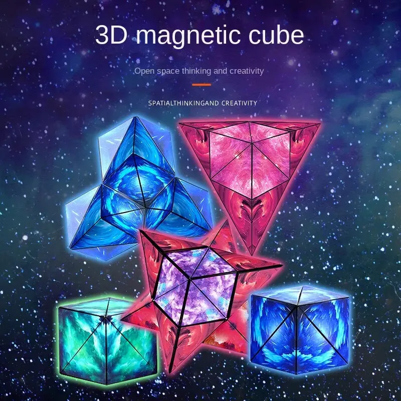 Variedade geométrica mutável cubo mágico magnético anti estresse 3d mão flip puzzle cubo crianças alívio do estresse brinquedo fidget