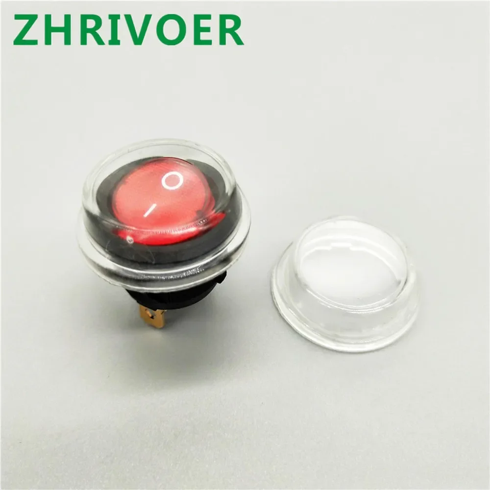 5pcs KCd1 20mm 3-pin LED Switch 10A 12V Lamp Power Switch Lift Car Button Light on / Off Circular Rocker Switch