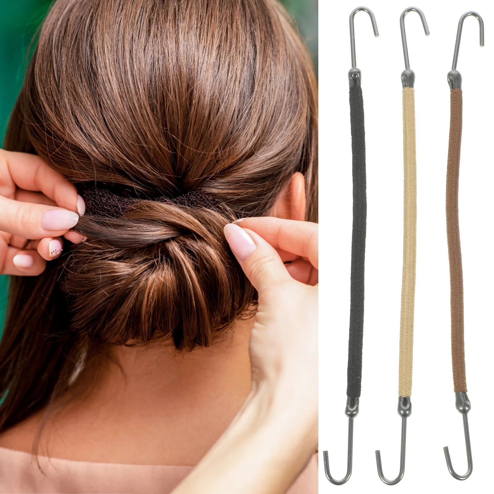

15 Pcs Hair Hook Rope Bungee Ties Elastic Women Accessories Nylon Ponytail Holders