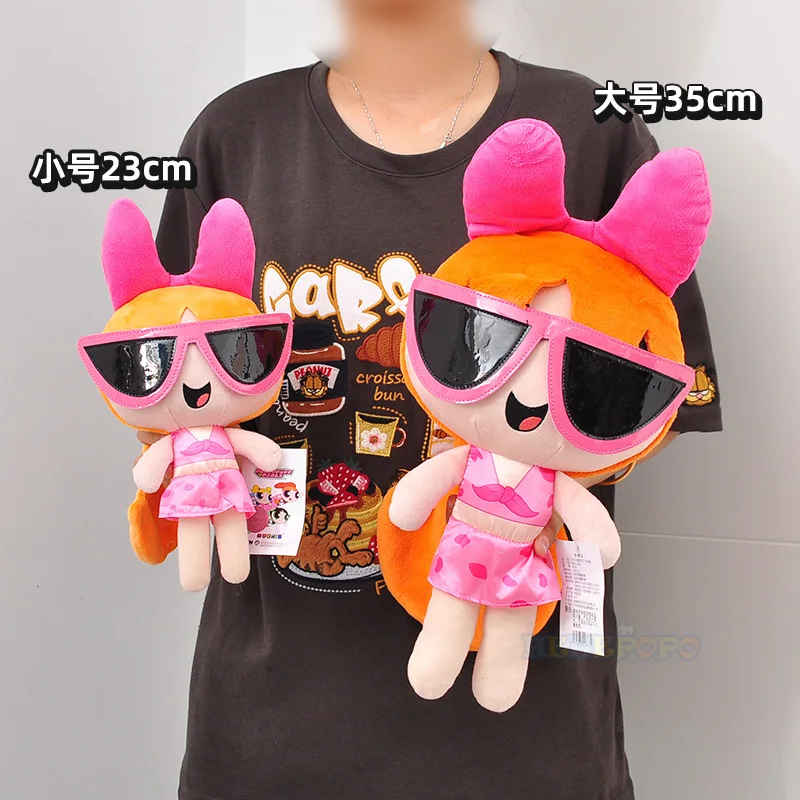 Cute Beach The Powerpuff Girls Plush Toys New 23cm/35cm Cartoon Anime  Blossom Buttercup Bubbles Stuffed Dolls Girls Toy